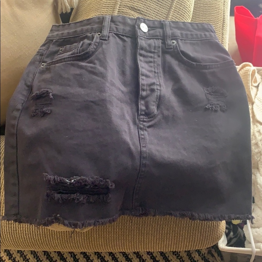 Black jean skirt